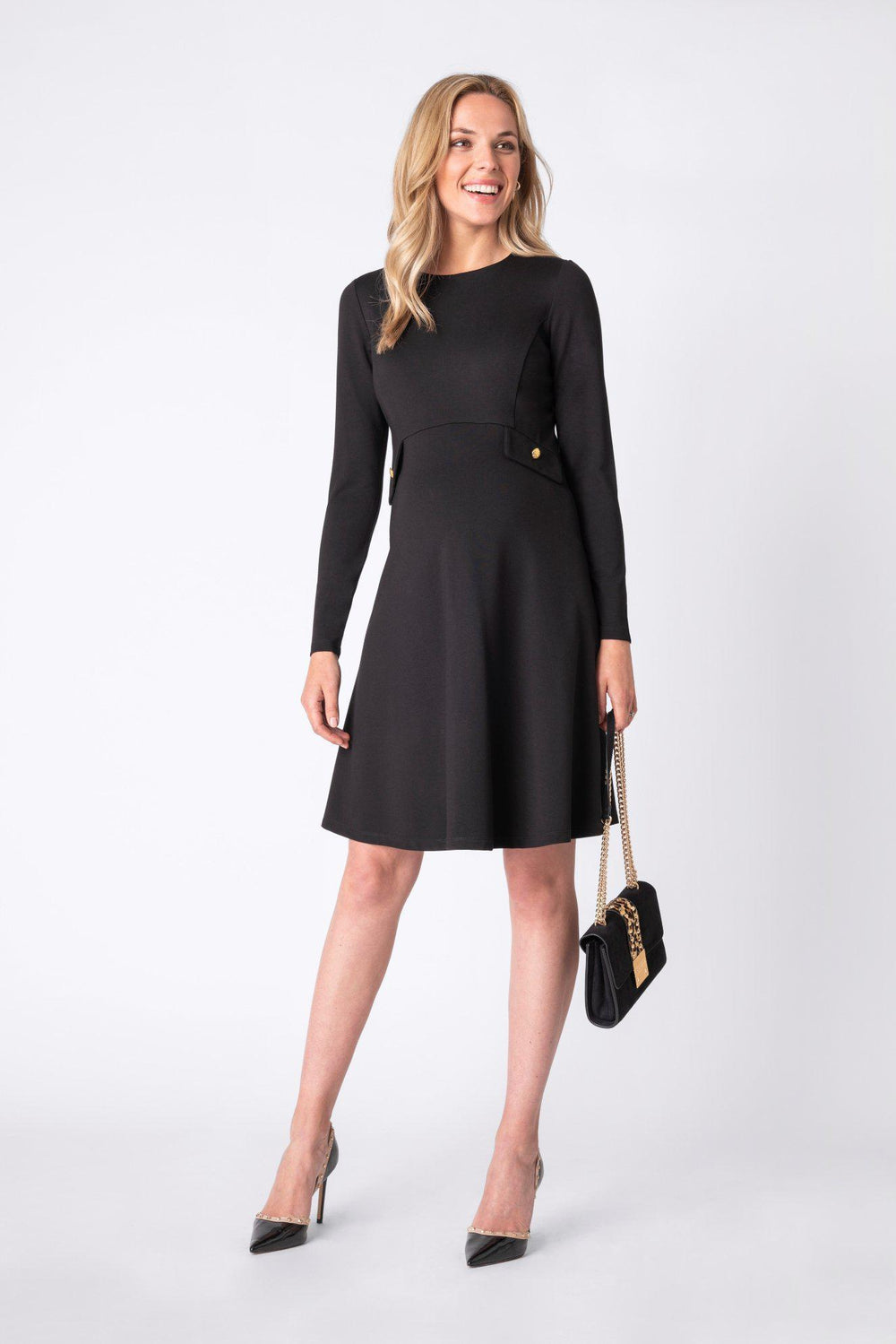 Lyanna Fit and Flare jersey dress-Dress-Seraphine-Expectations Copenhagen - pregnant fashion - expecting in style