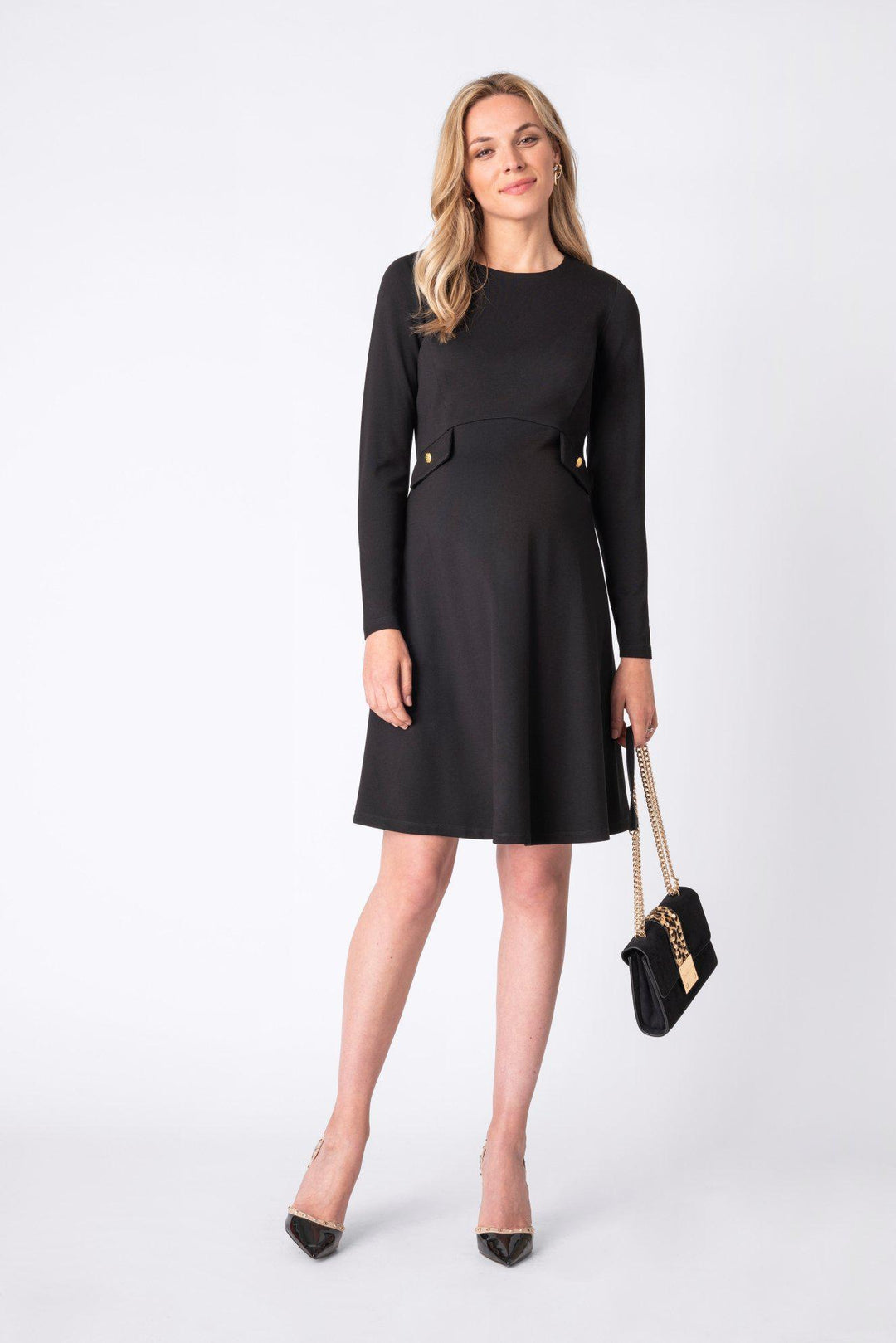 Lyanna Fit and Flare jersey dress-Dress-Seraphine-Expectations Copenhagen - pregnant fashion - expecting in style