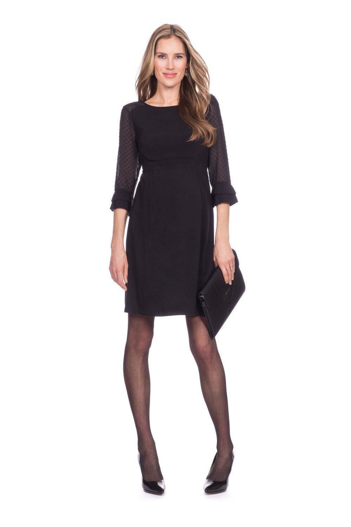 Nicolette Sheer Dot Detail dress-Dress-Seraphine-Expectations Copenhagen - pregnant fashion - expecting in style